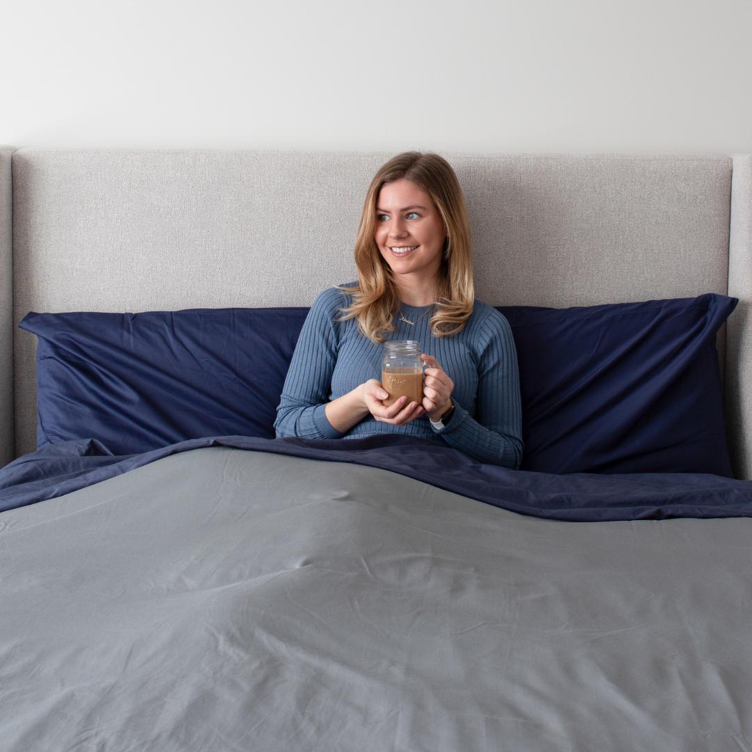 Sateen Duvet Cover (Navy, Grey or White)